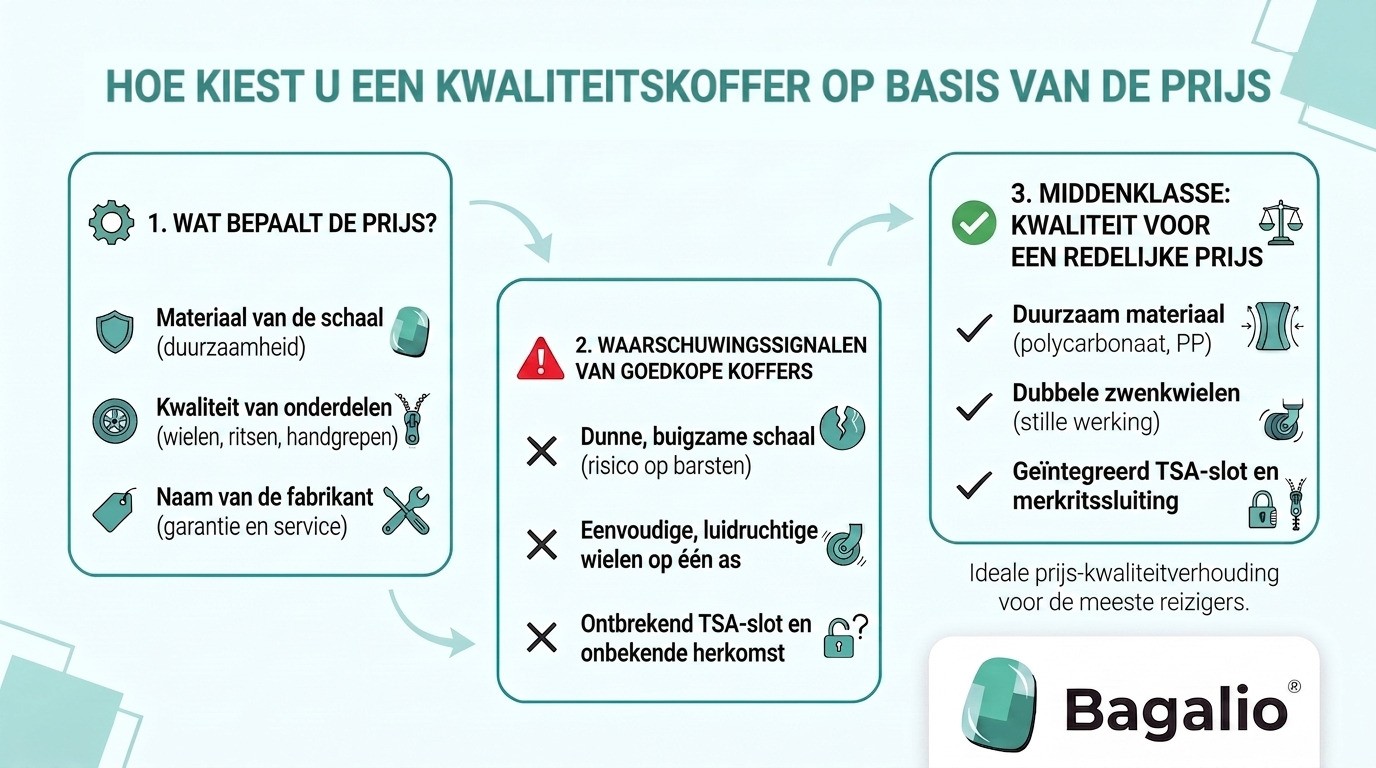 Infografiek: Hoe een koffer kiezen op basis van de prijs