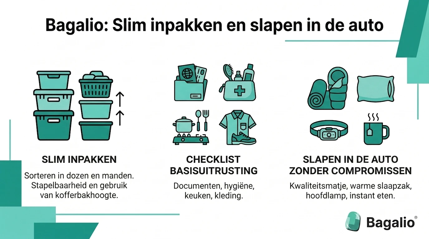 Infographic: wat u inpakt in de auto voor de vakantie